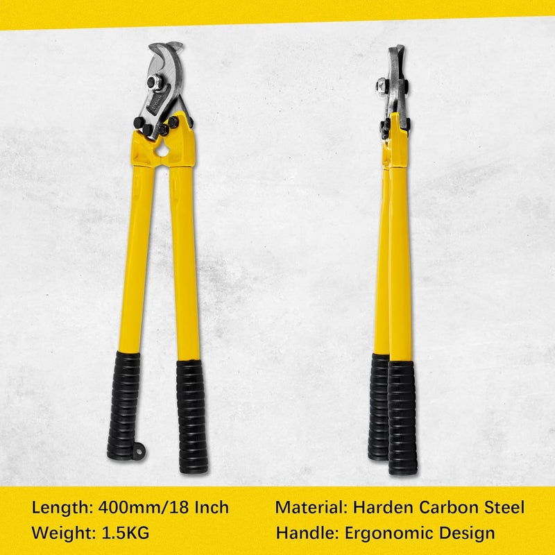 AUPREX 18 Inch Heavy Duty Cable Cutter with Long Handle, Harden Carbon Steel Cable Cutter for Aluminum Cable, Copper Wire and Communication Cables. - Image 2